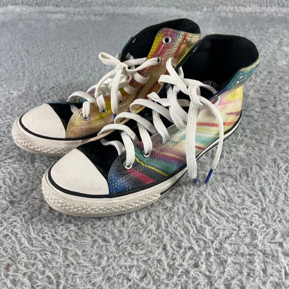 Converse All Star Chuck Taylor High Top Sneakers Tie Dye Rainbow Print 6